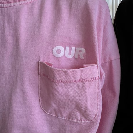our/13. after printing logo pocket T-shirt S-XL