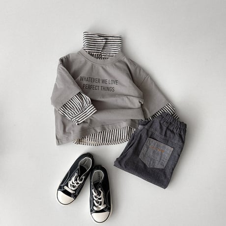 onu/2. lettering half t T-shirt BABY(12M)-XL(6-7Y)