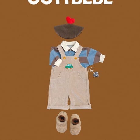 oottbebe/43. kids auto denim ( velloa gimo ) overalls XS(0-1Y)-XL(4-5Y)
