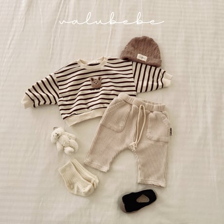 valubebe/14. wide waffle baggy pants 6M-18M