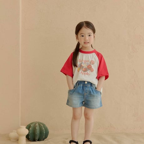 melikey/113. apple raglan T-shirt JS-JM