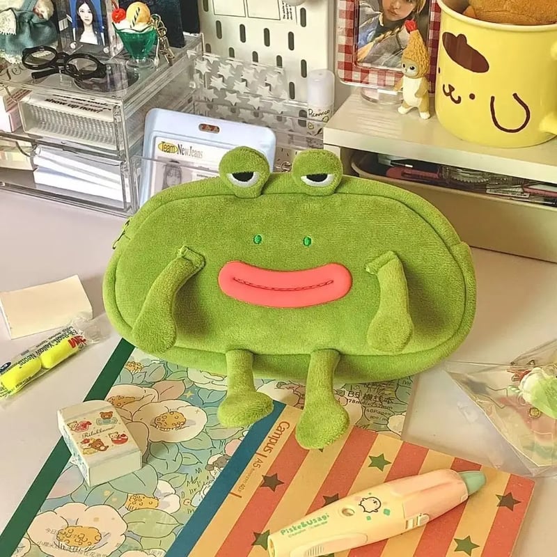 カエルのペンケース&化粧ポーチ ぬいぐるみ | ミルキーフロッグ専門店