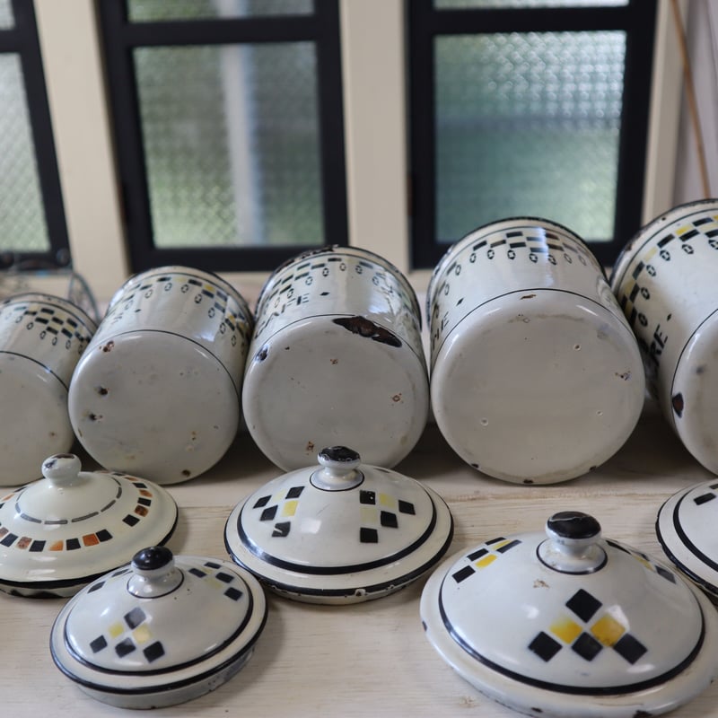 フランスから♪アンティークキャニスター6客セット 人気デザイン