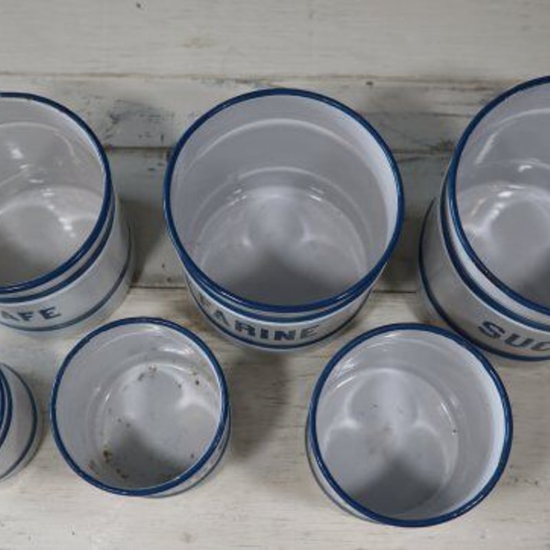 次は青♪エトワール社アンティークキャニスター（ブルー）6客セット