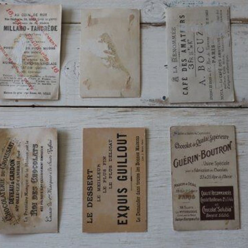 クロモスカード フランス アンティーク コラージュ クロモ 91枚セット フランスアンティーククロモカード青い花の妖精