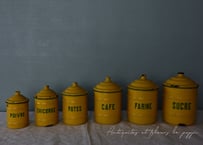 フランスから入荷♪エトワール社アンティークキャニスター６客セット Étoile Jaune et verte