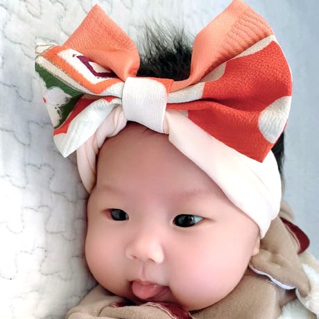 [baby headbands] Vintage Kimono Fabric big bows for Newborn Babies kids girls, red
