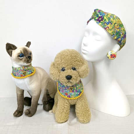 Art Series[Collars Cats, Dogs] Klimt(Small) reversible apron with a locket charm, pet's ID tag