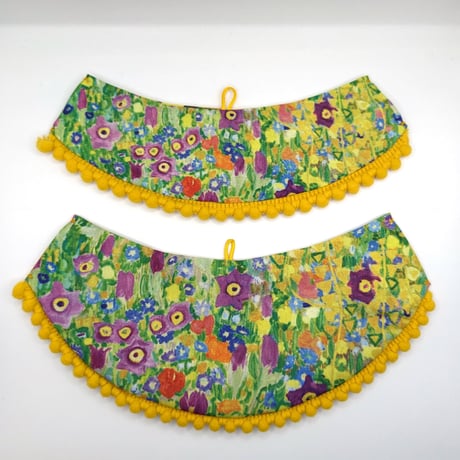 Art Series[Collars Cats, Dogs] Klimt(Small) reversible apron with a locket charm, pet's ID tag