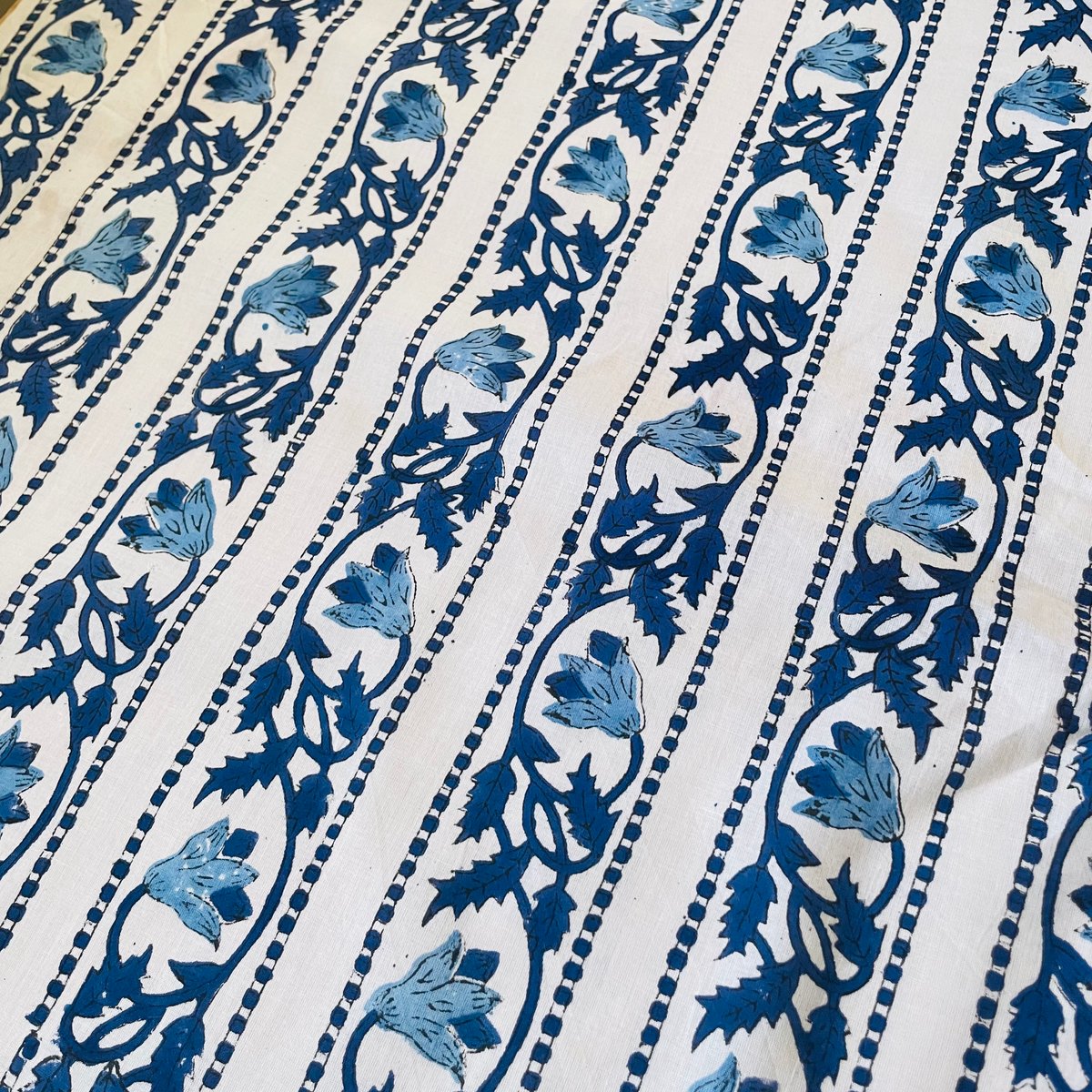 ANOKHI インド製 ピンク×水色のハンドブロックプリントカフタン【5S-3】 Anokhi - Etsy 日本