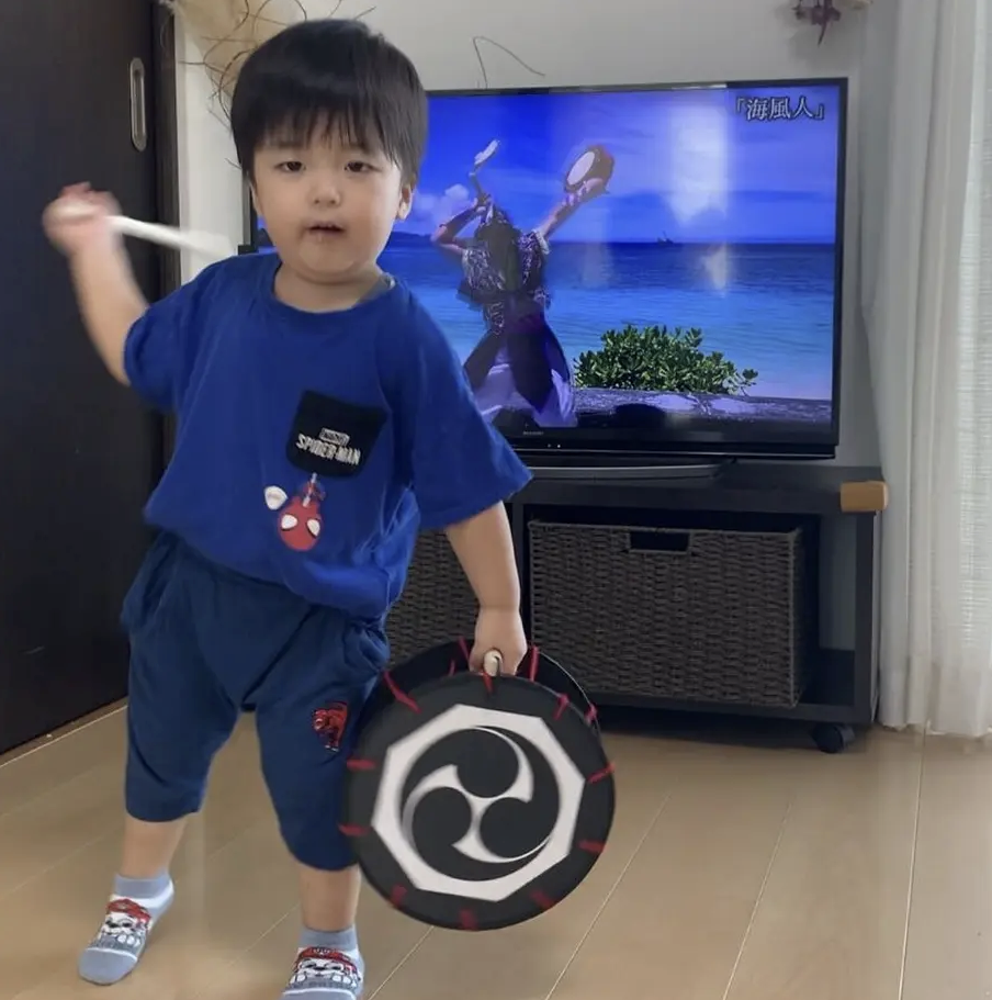 本格三つ巴デザイン（バチ付き） | 子ども用締め太鼓【エイサーキッズ】