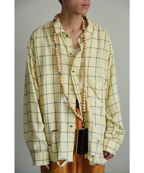 m's braque "Exclusive" VINTAGE WOOD NECK STRAP / NECKLACE