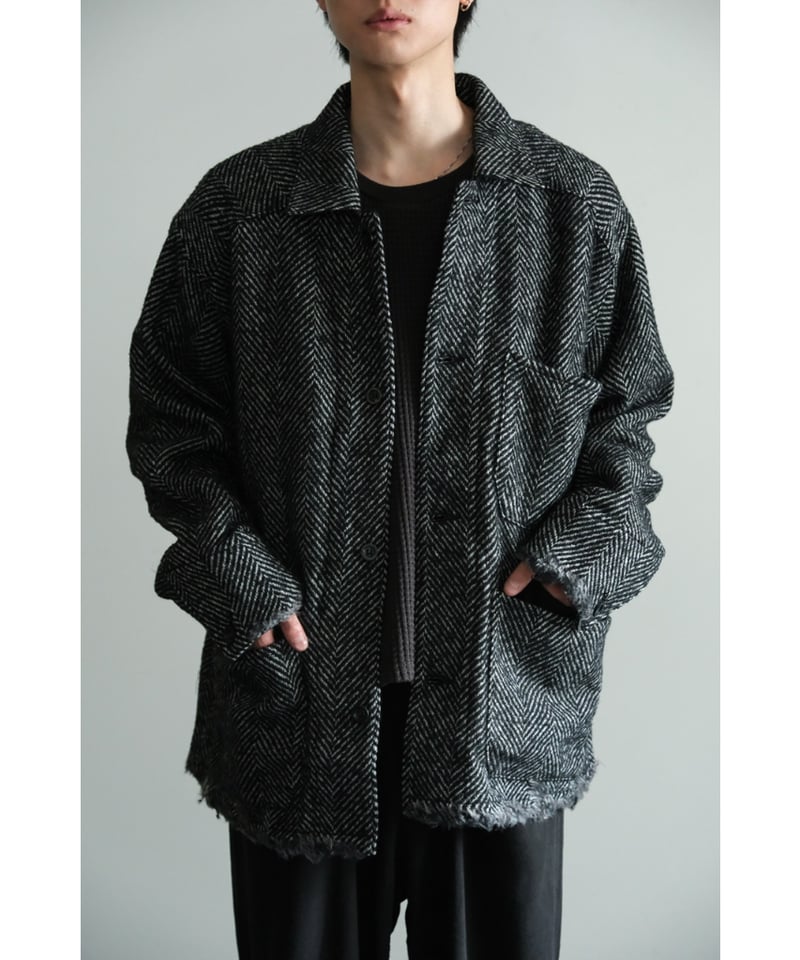 ANCELLM DAMAGE WOOL HERRINGBONE COVER ALL | Mus