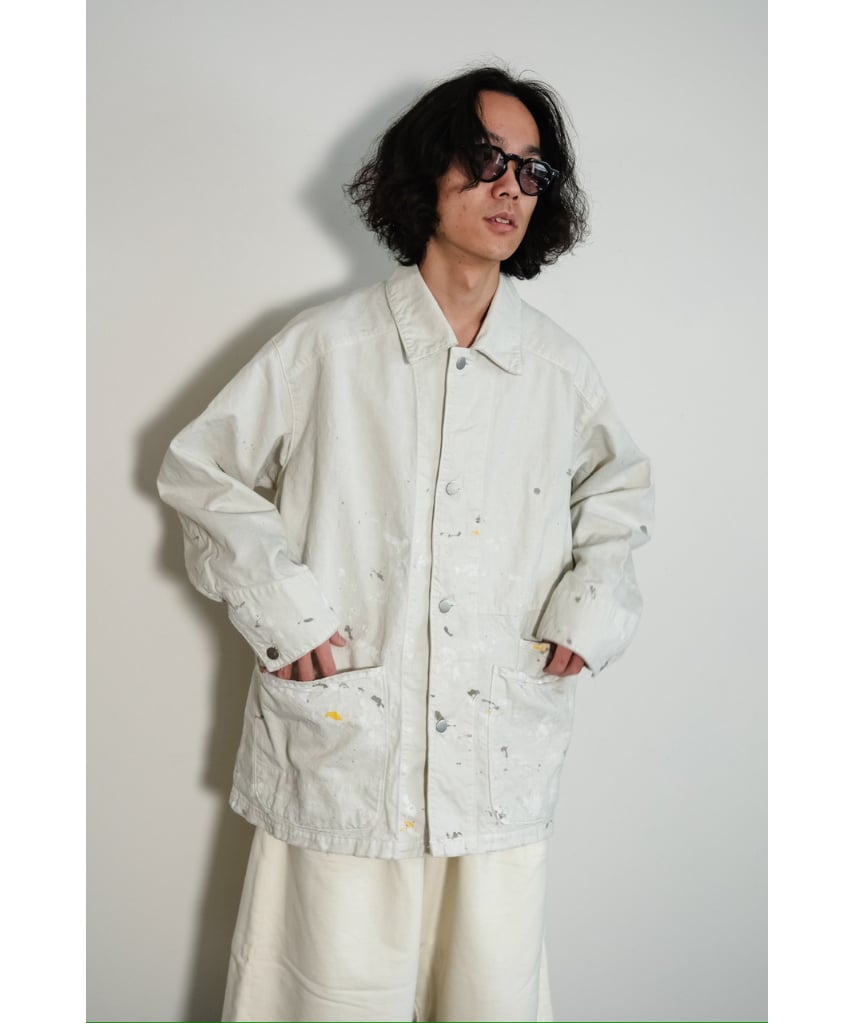 【ANCELLM】 DENIM COVERALL(WHITE) ANCELLM - DENIM COVERALL | WHITE | カバーオール | NapsNote