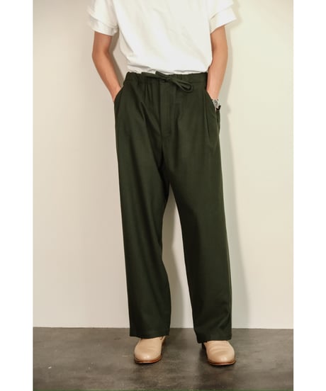 ULTERIOR SUPER FINE WOOL CHECKED DRAWSTRING PANTS