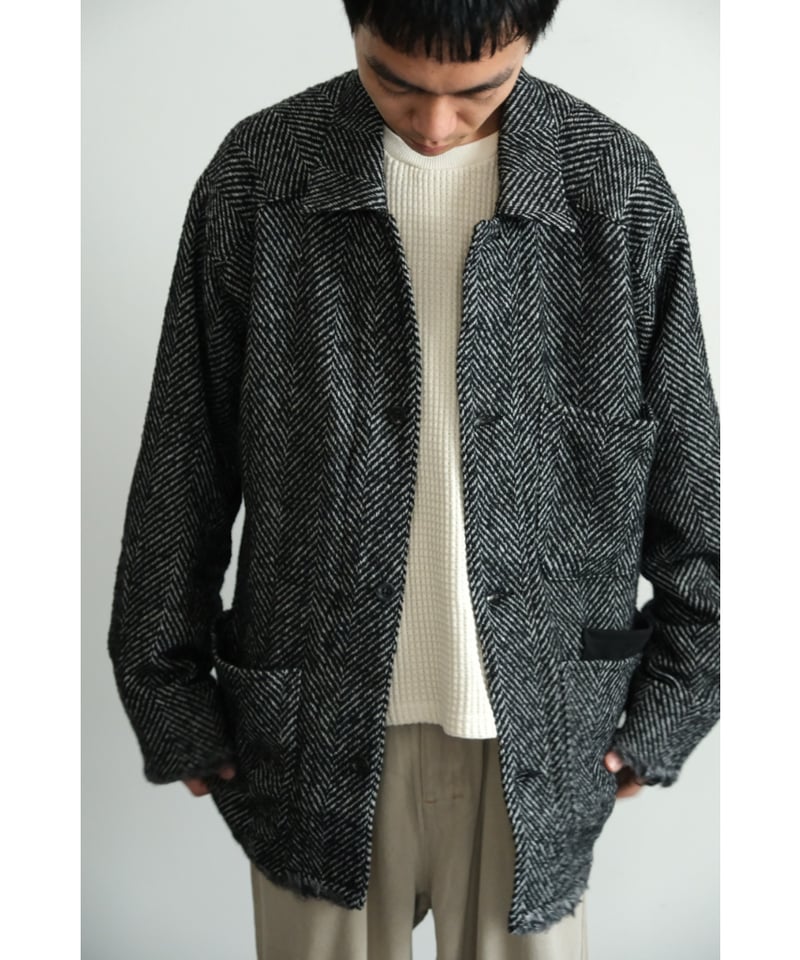 ANCELLM DAMAGE WOOL HERRINGBONE COVER ALL | Mus
