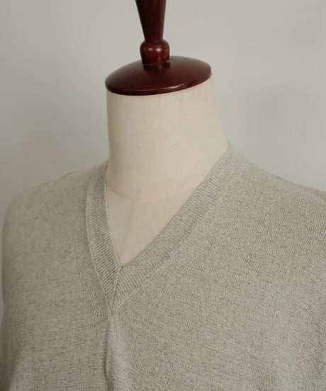 Olde H & Daughter LINEN / SILK PLAIN STITCH V NECK N/S
