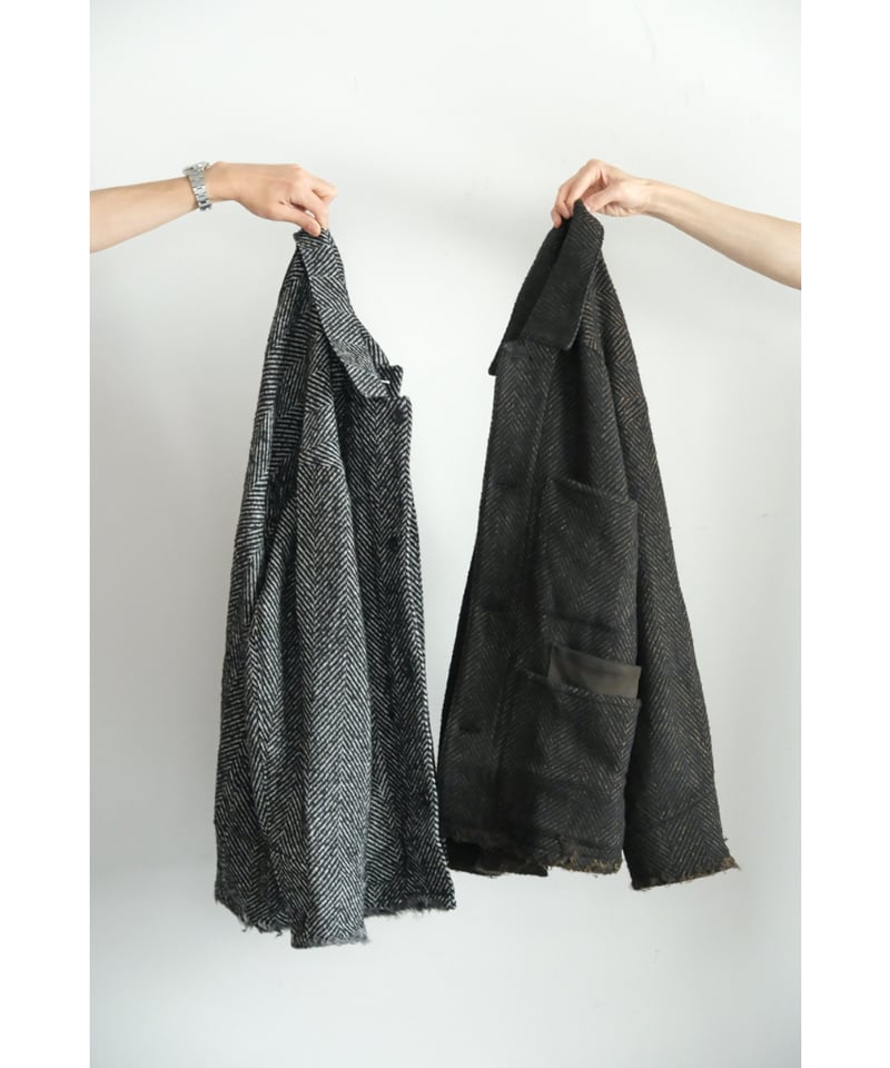 ANCELLM DAMAGE WOOL HERRINGBONE COVER ALL | Mus