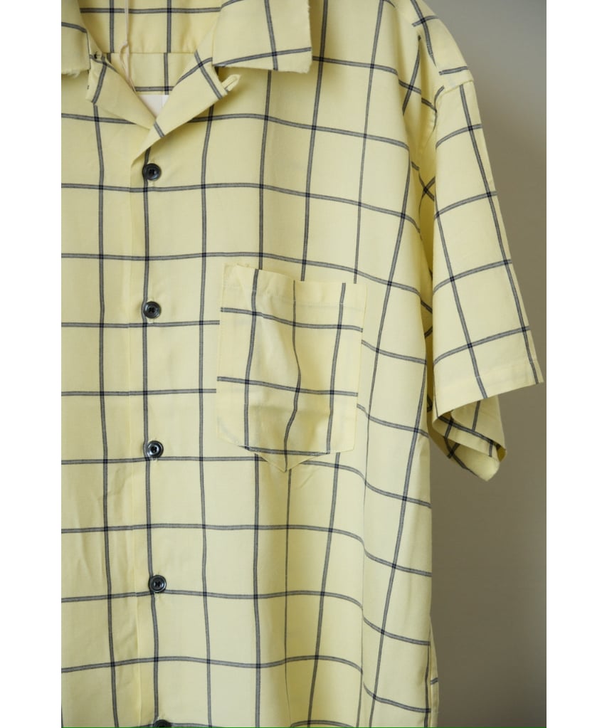 ANCELLM RAYON CHECK OPEN COLLAR SS SHIRT | Must ANCELLM RAYON CHECK OPEN COLLAR SS SHIRT | Must
