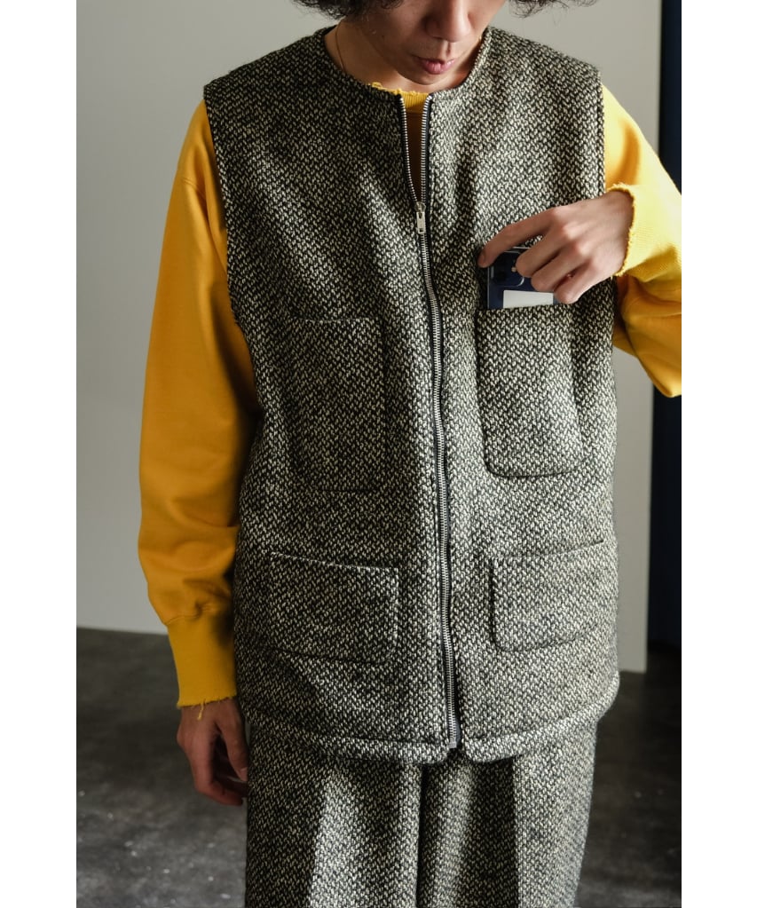 【美品】BISOWN MIXTWEED SHORT ZIP BLOUSON BISOWN 