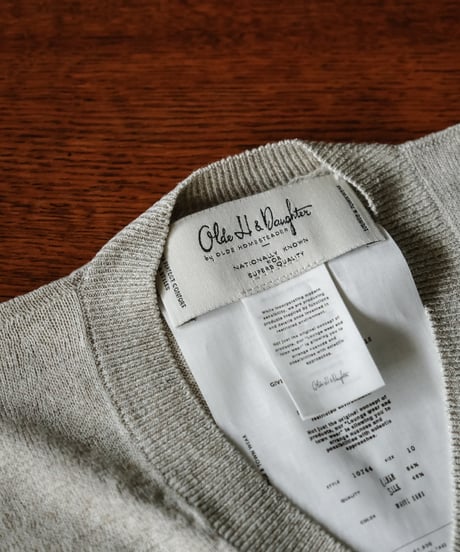 Olde H & Daughter LINEN / SILK PLAIN STITCH V NECK N/S