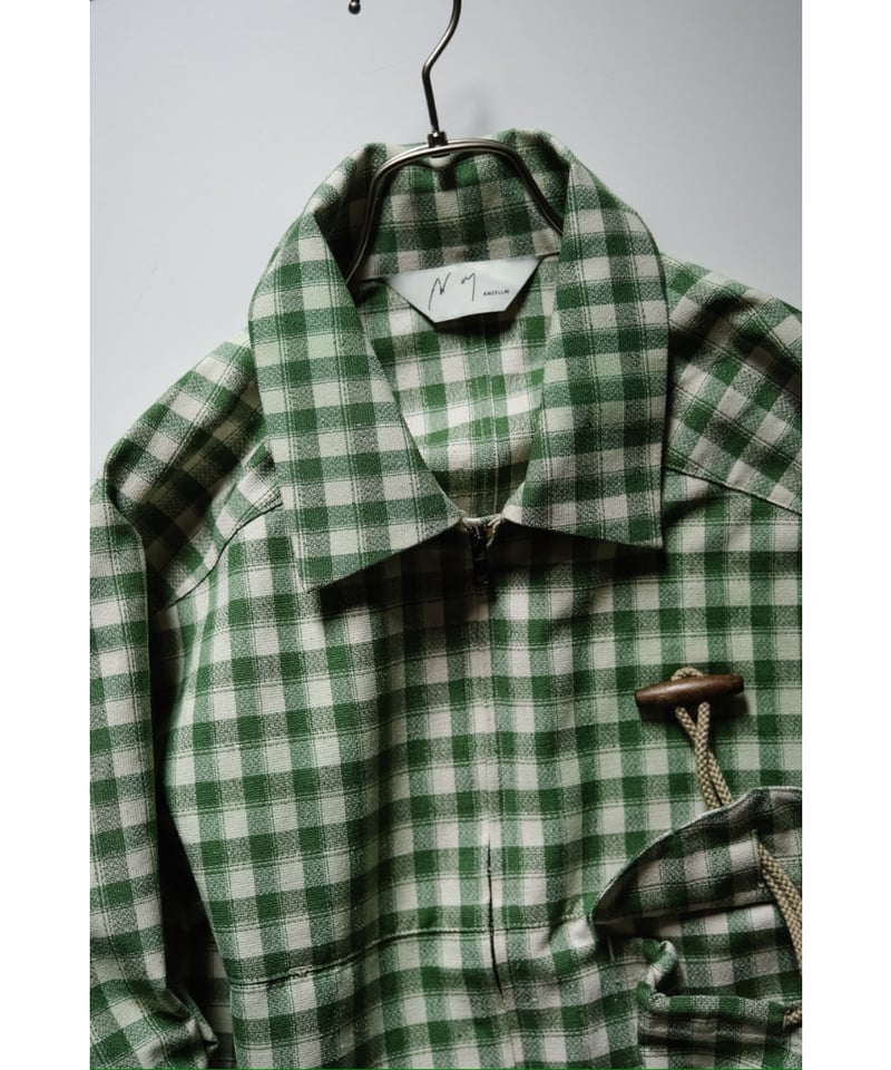 ANCELLM C/R CHECK SHORT ZIPUP SHIRT BLACK 通販ページ octavia