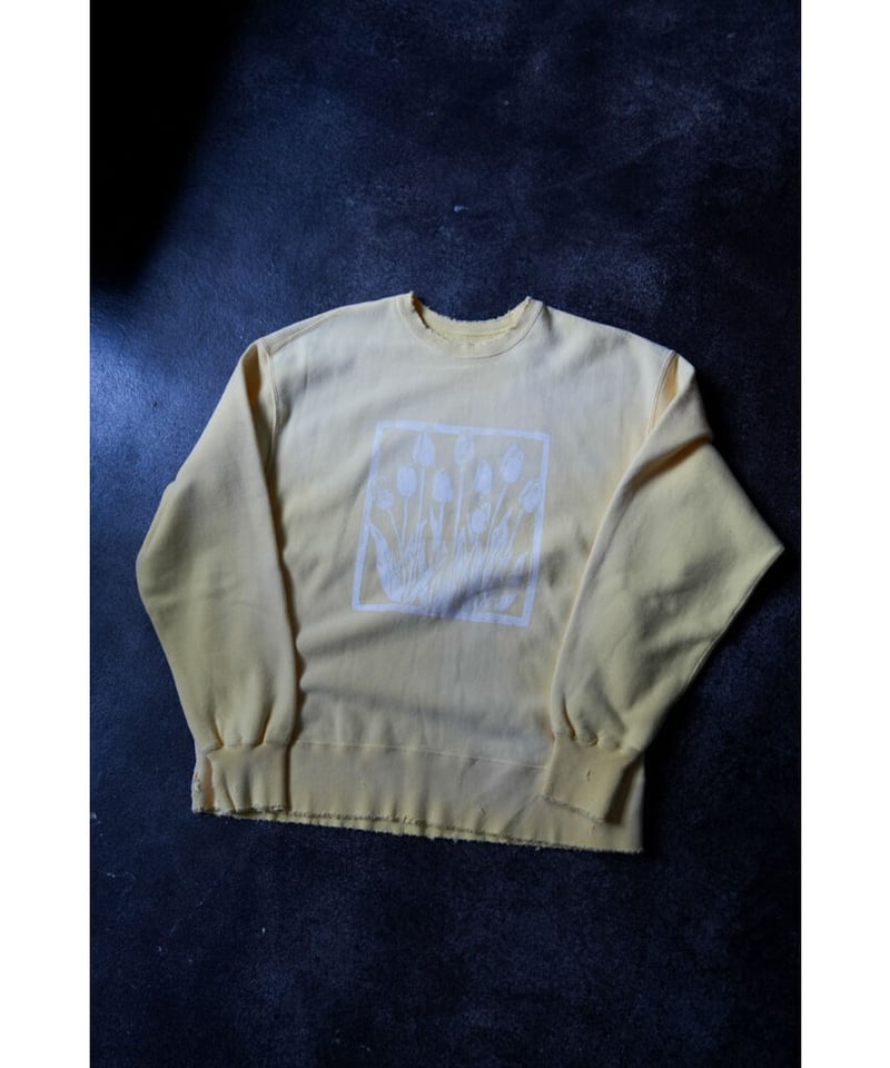 ANCELLM DYED DAMAGE FLOWER PRINT SWEAT SHIRT | ANCELLM DYED DAMAGE FLOWER PRINT SWEAT SHIRT |