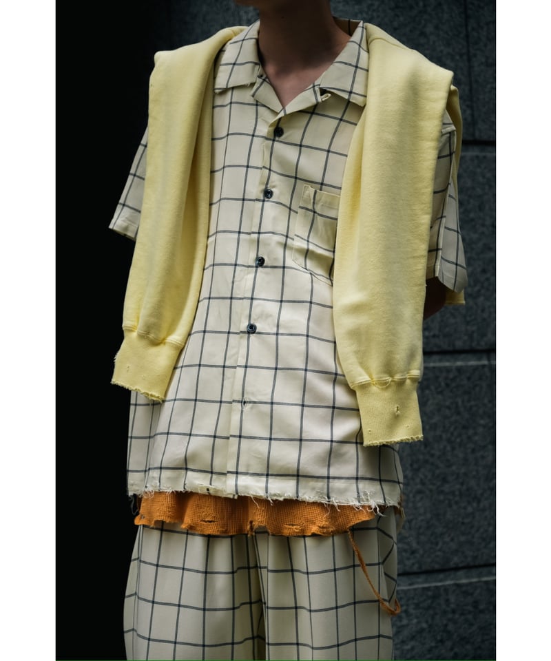 ANCELLM RAYON CHECK OPEN COLLAR SS SHIRT | Must
