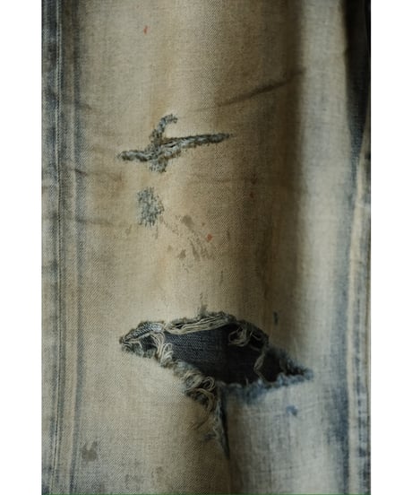 ANCELLM CRASH MIDDLE STRAIGHT 5P DENIM PANTS