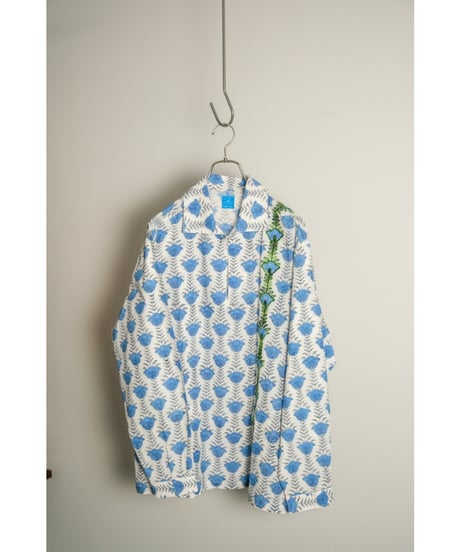 PERIOD FEATURES Block Print & Machine Embroidery Pullover Shirts