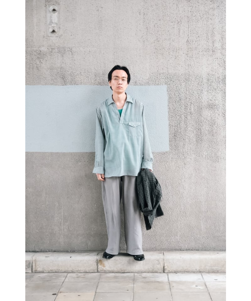 ULTERIOR SUPER LIGHT WOOL CHECK SKIPPER SHIRT |
