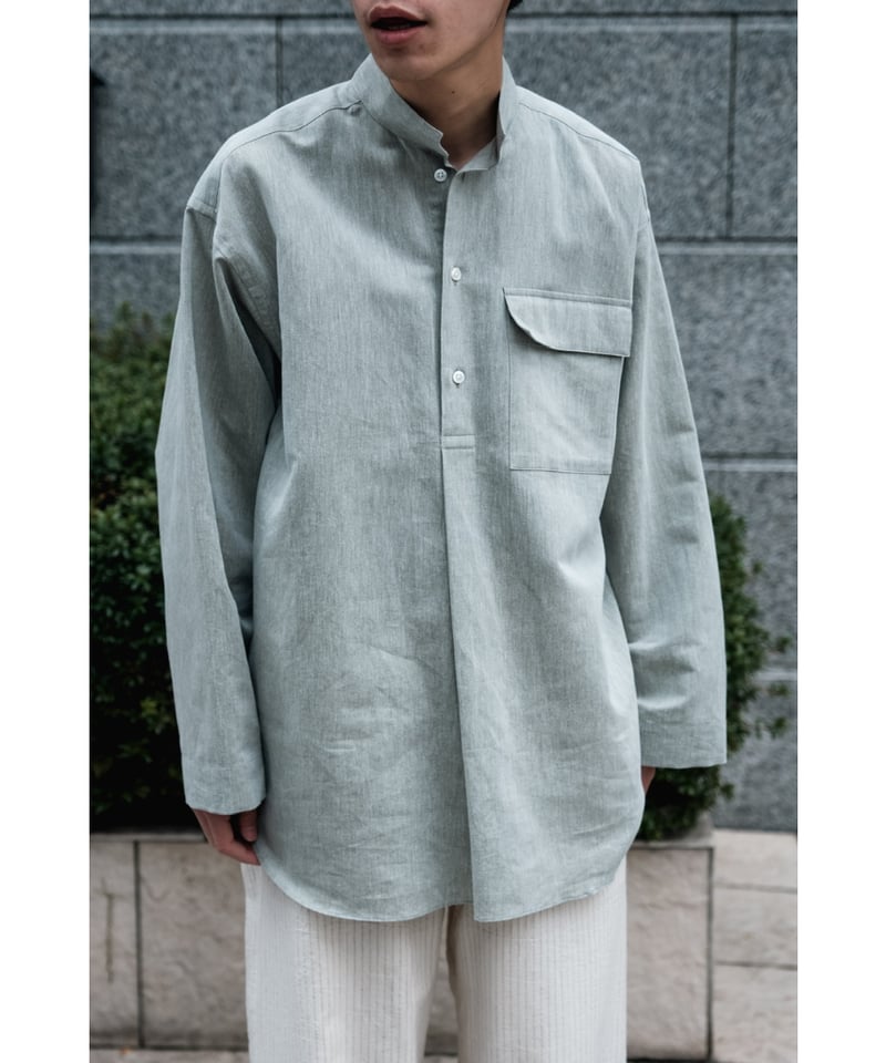 POSTELEGANT Washi Paper Cotton Pull-Over Shirt ...