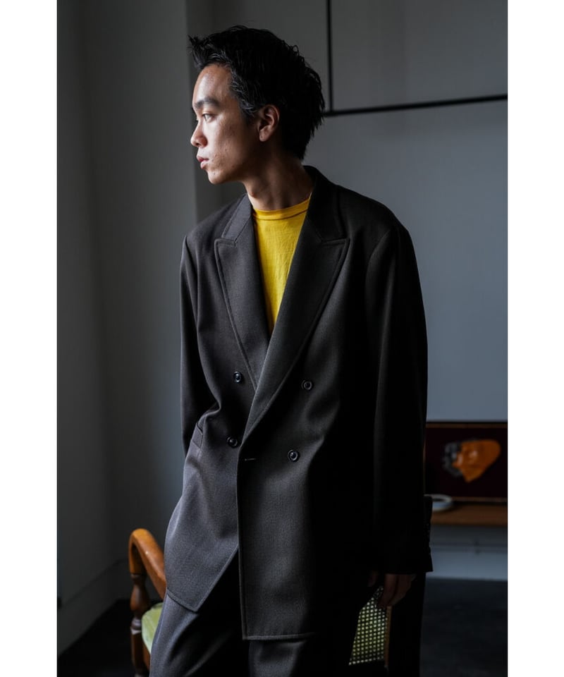 ULTERIOR MELANGE WOOL GABARDINE DOUBLE JACKET |