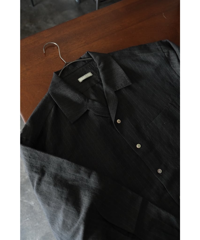 Gorsch Wool Linen Wide Silhouette Open Collar S