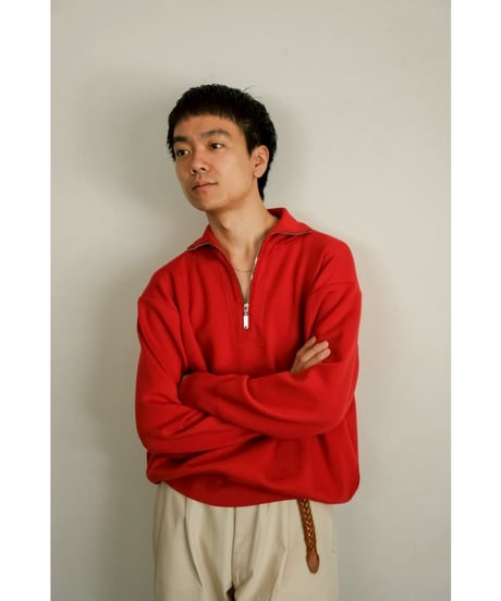 Olde H & Daughter "Exclusive" WOOL KNIT TRACK HALF ZIP