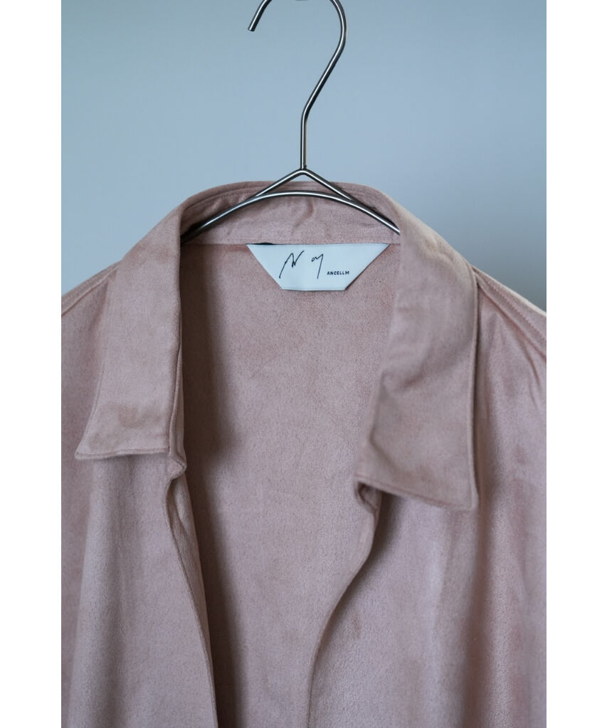 トップス ANCELLM VEGAN LEATHER SKIPPER SHIRT ANCELLM / Vegan Leather Skipper Long LS Zip Shirt – Tree and