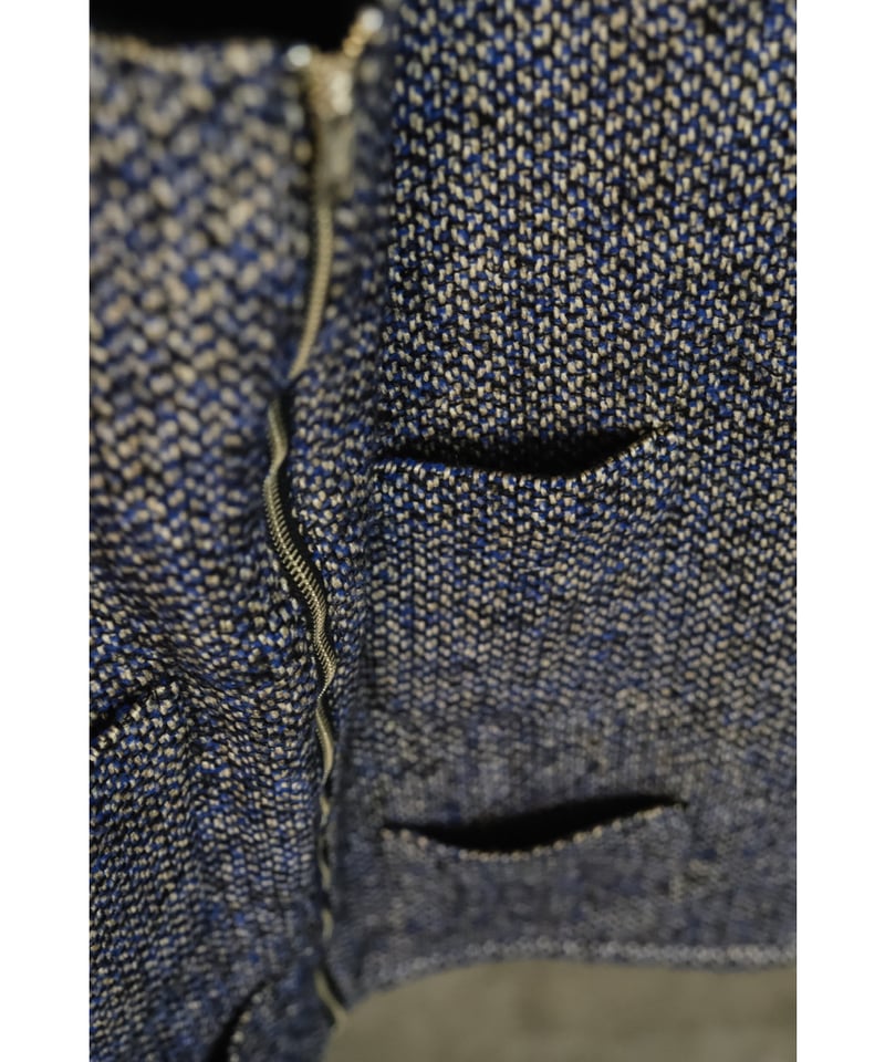 BISOWN MIX TWEED×VELVETEEN ZIPUP VEST | MusterW