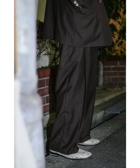 BISOWN SHEER WOOL PLEATSTUCK SLACKS