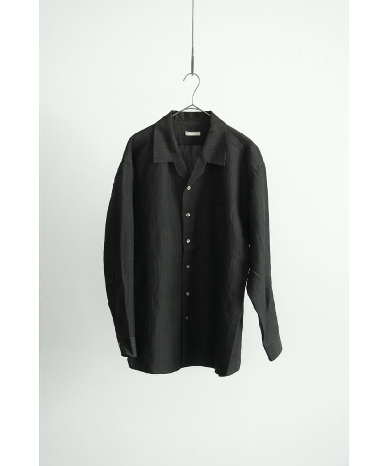 Gorsch Wool Linen Wide Silhouette Open Collar S