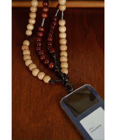 m's braque "Exclusive" VINTAGE WOOD NECK STRAP / NECKLACE