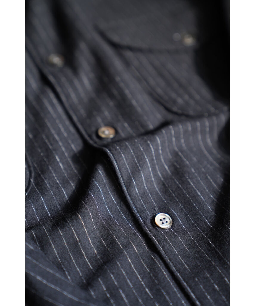 KANEMASA PHIL. High Gauge Milled Wool Stripe Sq