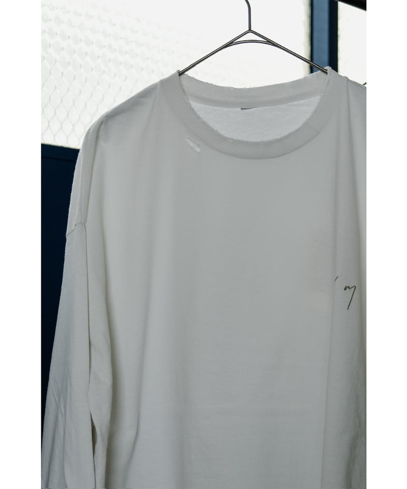 ANCELLM　EMBROIDERY DYED LS T-SHIRT　ロンT　白 EMBROIDERY DYED LS T-SHIRT(WHITE) – ANCELLM