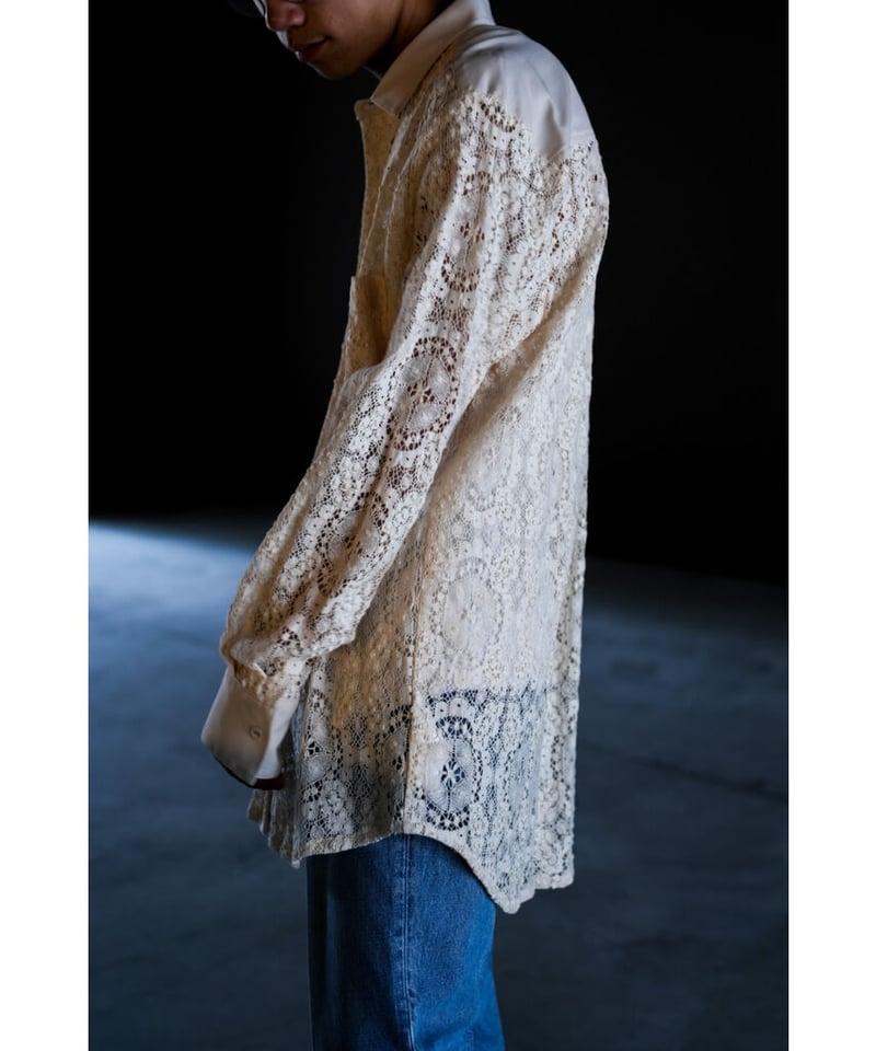 AAKU アークCLUNY SHIRT レースシャツ ブラック 黒 AAKU アークCLUNY SHIRT レースシャツ ブラック 黒