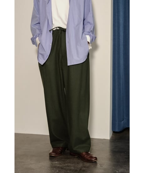 ULTERIOR SUPER FINE WOOL CHECKED DRAWSTRING PANTS