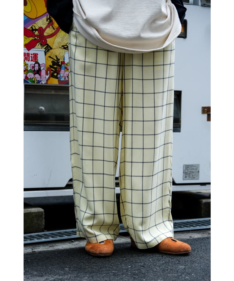 アンセルム　チェックスラックス ANCELLM - RAYON CHECK SLACKS/MINT | NapsNote