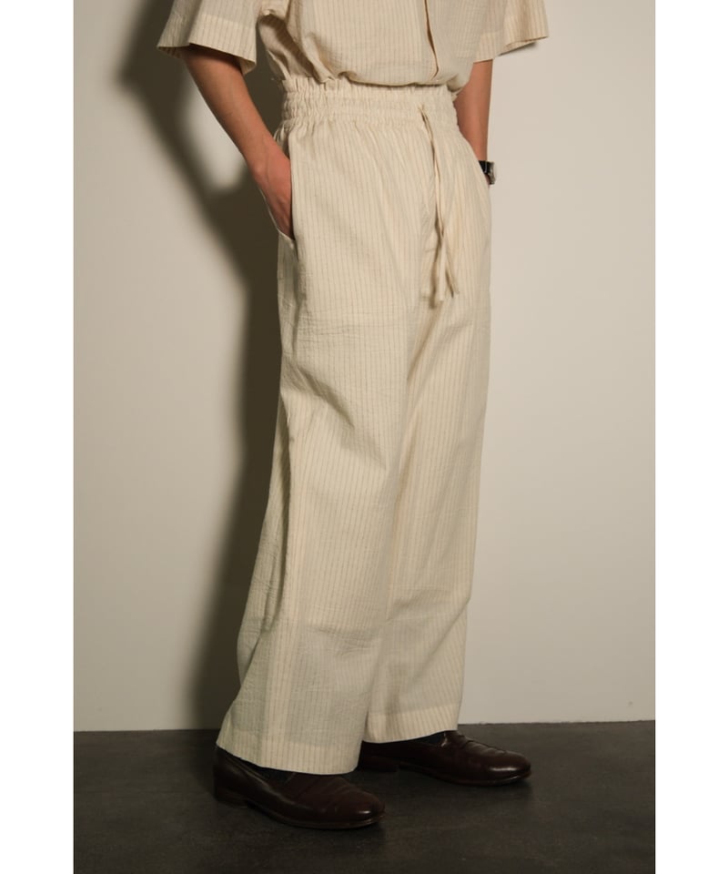 POSTELEGANT Cotton Linen Stripe Wide Trouser | POSTELEGANT Cotton Linen Stripe Wide Trouser |