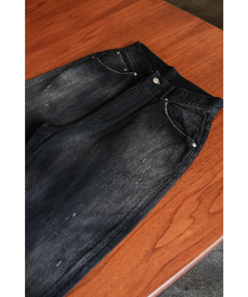 ANCELLM AGING TAPERED 5P DENIM PANTS | MusterWe ANCELLM AGING TAPERED 5P DENIM PANTS | MusterWe