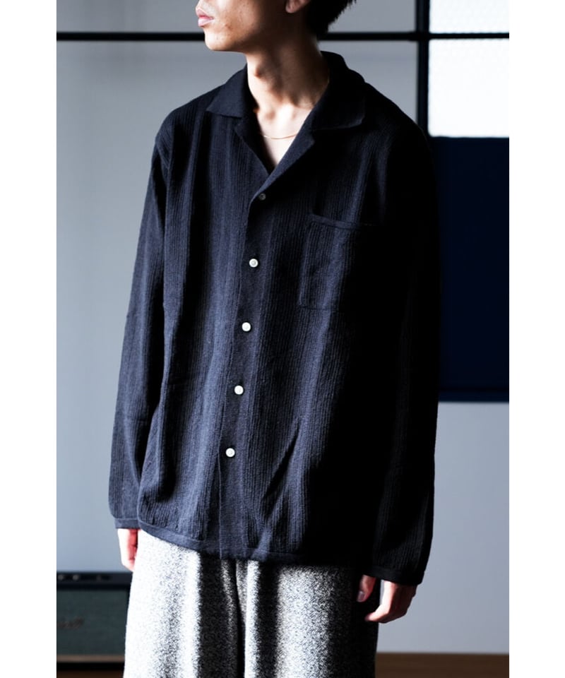 COOHEM WOOL SILK STRIPE KNIT SHIRT | MusterWerk