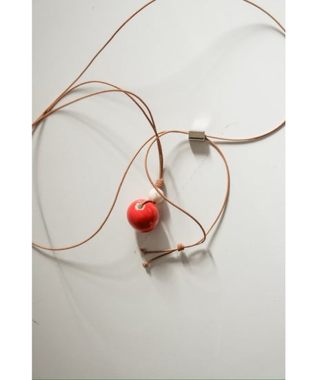 m's braque LEATHER CORD CERAMIC & WOODS NECKLACE