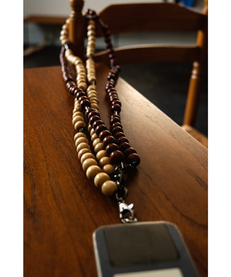 m's braque "Exclusive" VINTAGE WOOD NECK STRAP / NECKLACE